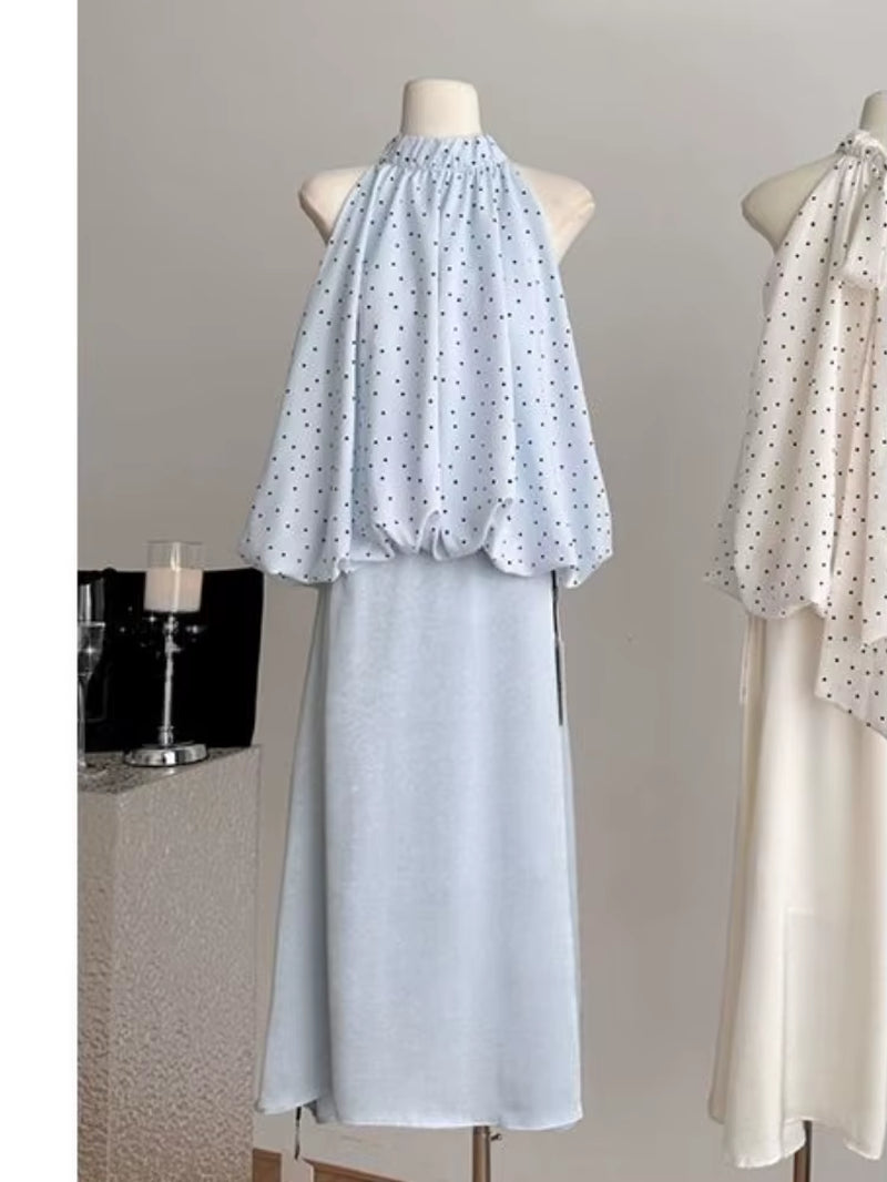 Elegant Satin 2 Piece Skirt Set Women Summer Sleeveless Y2K Crop Tops + Mini Skirt Female Even Party Black Dress Korean Vintage