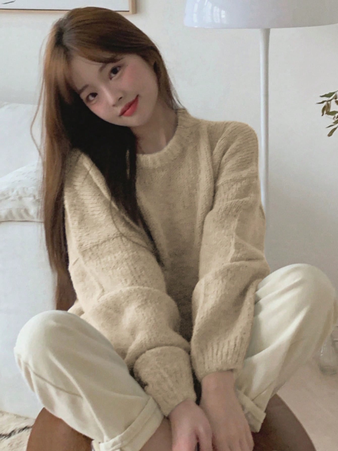 DAZY Solid Drop Shoulder Sweater,Fall Clothes