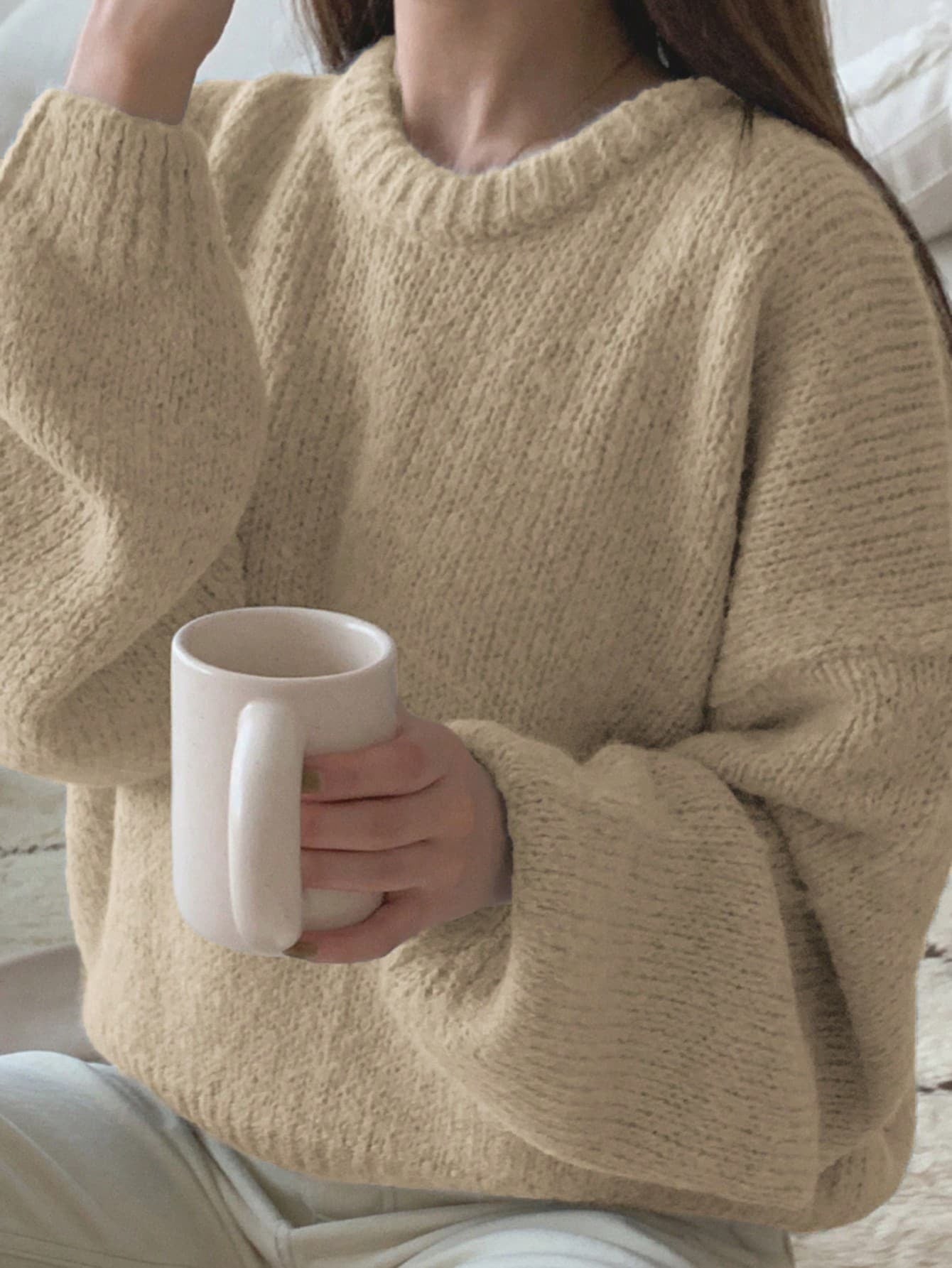 DAZY Solid Drop Shoulder Sweater,Fall Clothes
