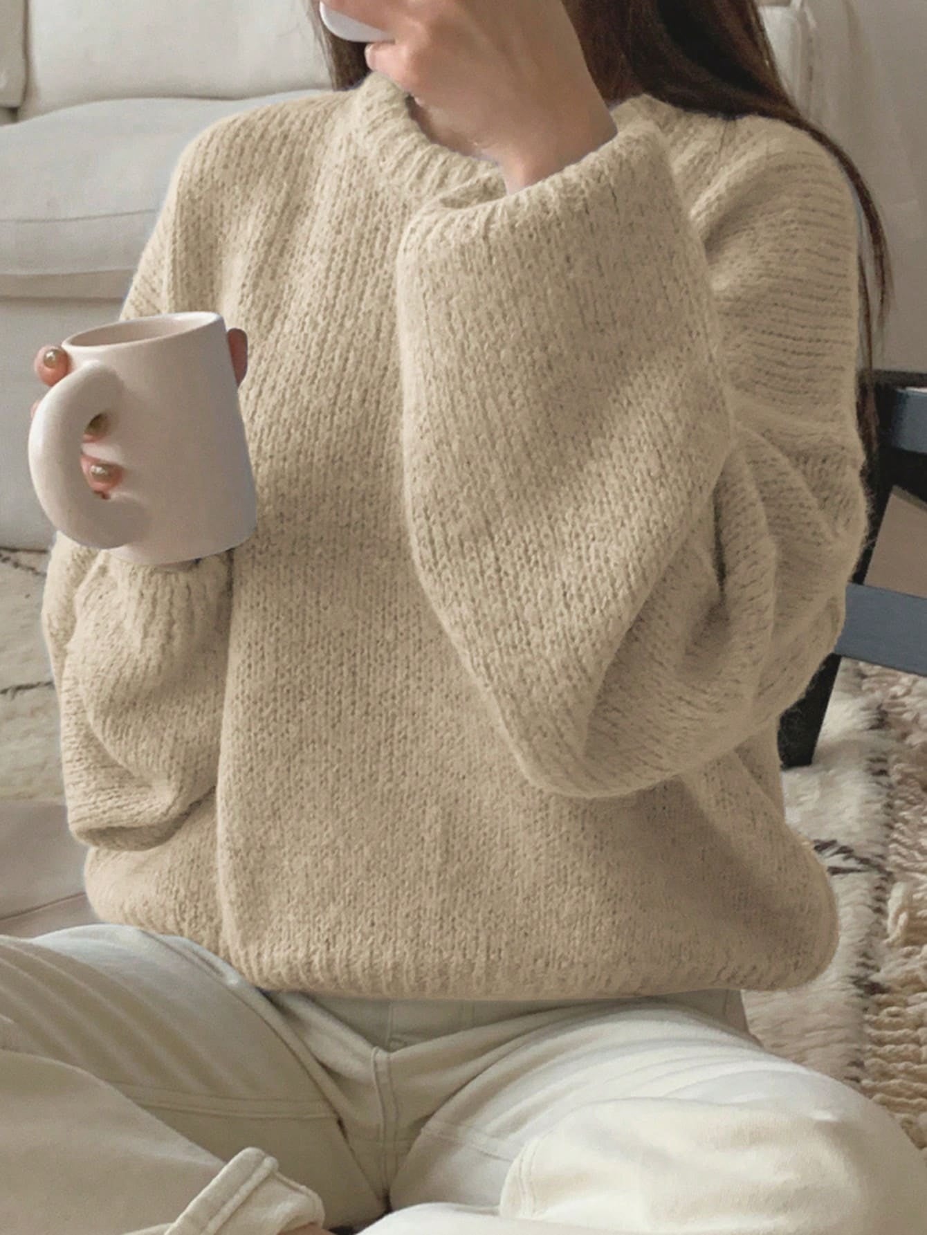DAZY Solid Drop Shoulder Sweater,Fall Clothes