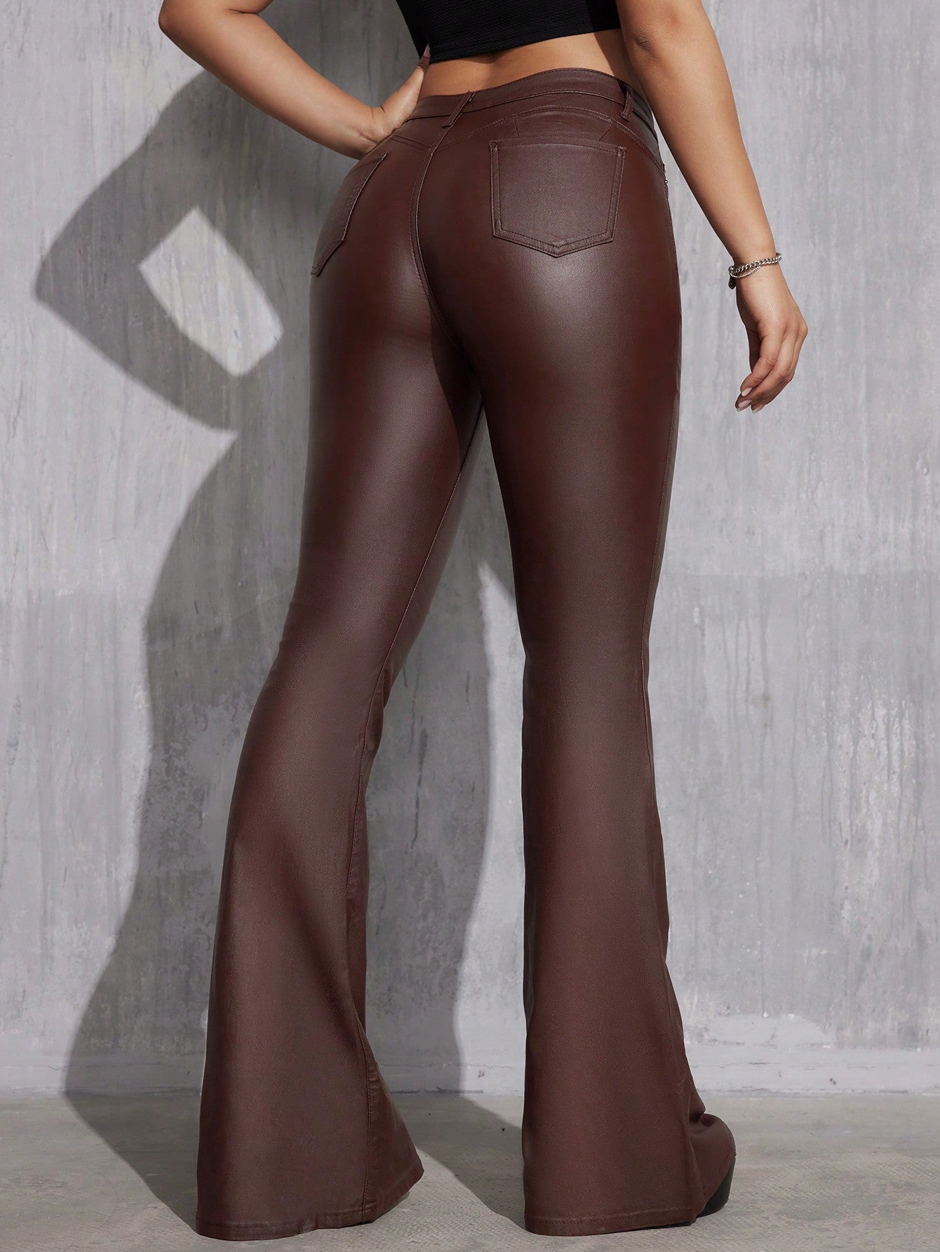 Tall Women'S Fashionable Casual Solid Color Slim Fit Flared Pants Fall Cloth for Women