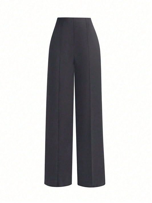 EARO Women'S Solid Color Casual Versatile Woven High-Quality Draping Daily Matching Commuting Straight Elastic Waist Professional Suit Pants, Autumn/Winter, Draping Unique Elegant Waist-Cinching Slim-Fit Comfortable Loose Elegant Casual Pants