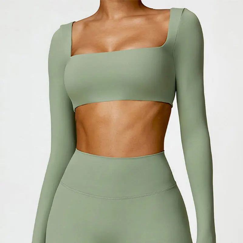 New Yoga Long Sleeved Women'S Outdoor Running Fitness Wear T-Shirt Long Sleeved Yoga Shirt Gym Push up Workout Single Piece Top
