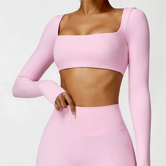 New Yoga Long Sleeved Women'S Outdoor Running Fitness Wear T-Shirt Long Sleeved Yoga Shirt Gym Push up Workout Single Piece Top